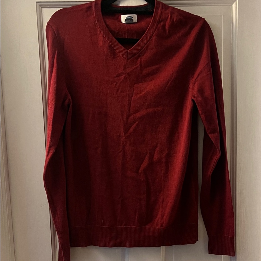 Old Navy Men's V-Neck Sweater - Deep Red/Burgundy